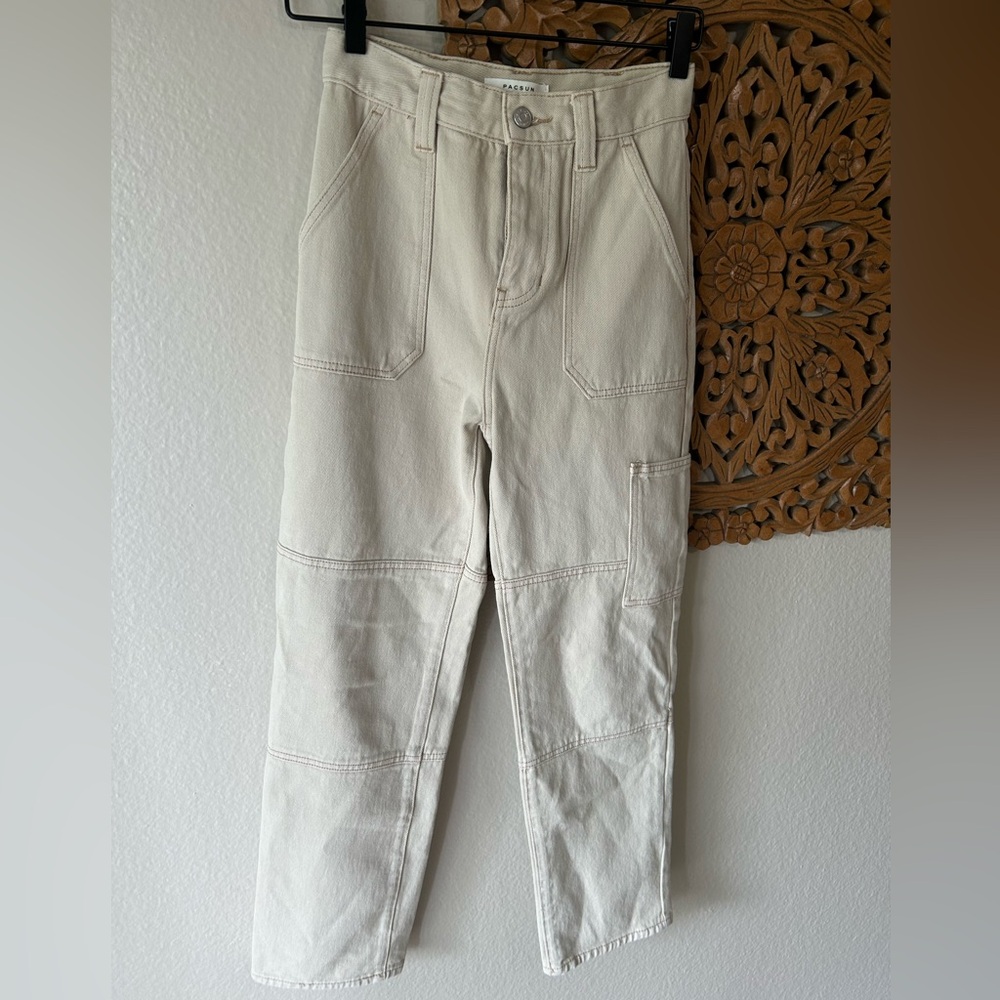 PacSun beige cargo jean trousers